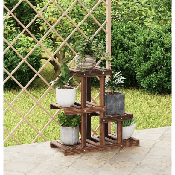 Suport Flori Lemn Brad Carbonizat - 58x25x51 cm Suport Flori Lemn Brad Carbonizat - 58x25x51 cm