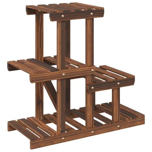 Suport Flori Lemn Brad Carbonizat - 58x25x51 cm Suport Flori Lemn Brad Carbonizat - 58x25x51 cm