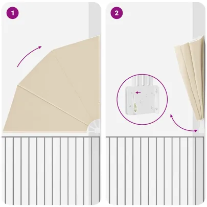 Ecran de intimitate balcon 210x210 cm Bej | Livrare Gratuită