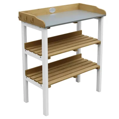 Masă de Plantare cu Rafturi - Lemn Rezistent la Vreme