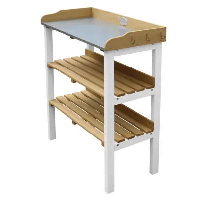 Masă de Plantare cu Rafturi - Lemn Rezistent la Vreme