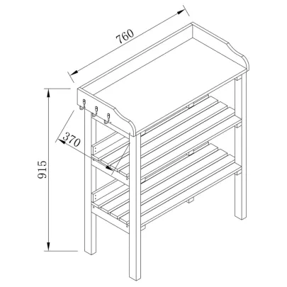 Masă de Plantare cu Rafturi - Lemn Rezistent la Vreme