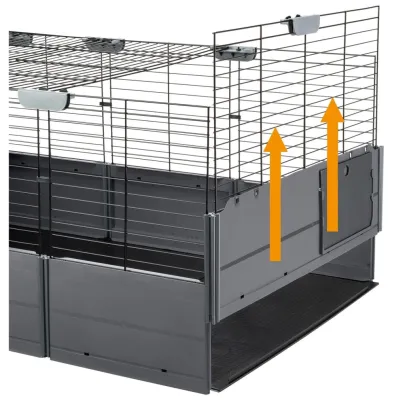 Cușcă Iepuri Multipla Double - Negru - 107.5x72x96.5 cm | Ferplast