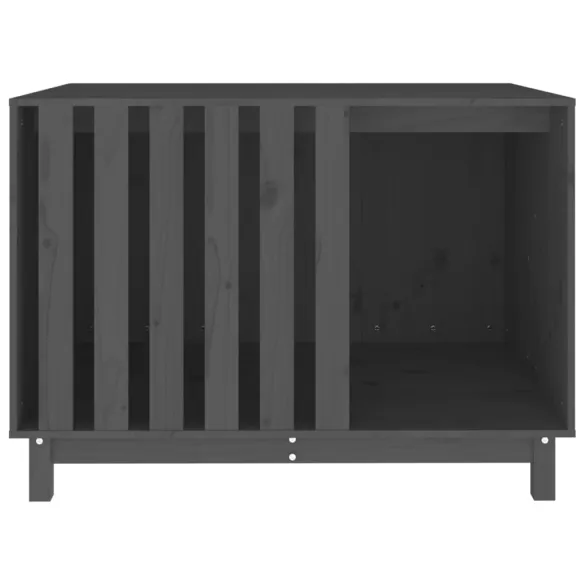 Casă Câini Lemn Masiv Pin - Adăpost Gri 100x70x72 cm
