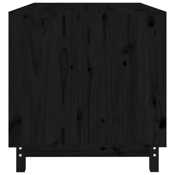 Casă Câini Lemn Masiv Pin - Negru - Livrare Gratuită