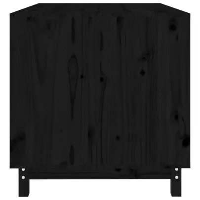 Casă Câini Lemn Masiv Pin - Negru - Livrare Gratuită