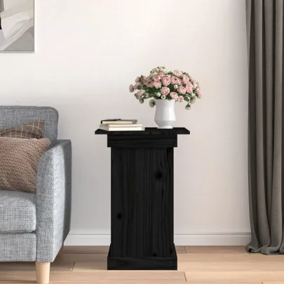 Suport Flori Lemn Masiv de Pin - Negru | Comandă Acum