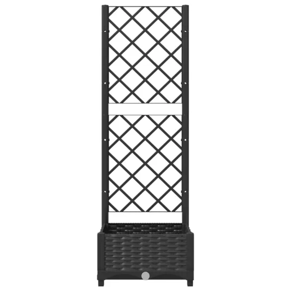 Jardinieră Grădină cu Spalier Negru - PP Rezistent