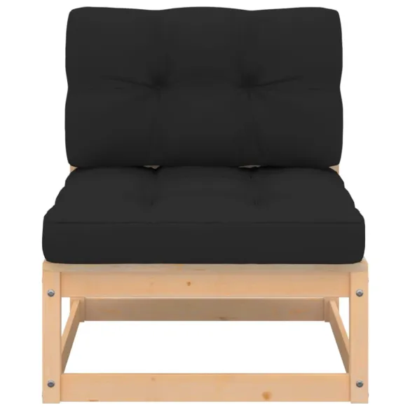 Set Mobilier Grădină 3 Piese - Lemn Masiv de Pin cu Perne