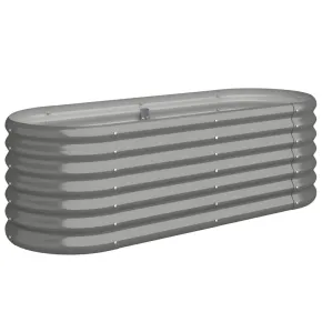 Strat Înălțat Grădină Gri 114x40x36cm - Oțel Galvanizat