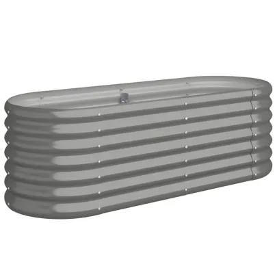 Strat Înălțat Grădină Gri 114x40x36cm - Oțel Galvanizat
