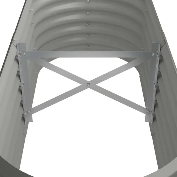 Strat Înălțat Grădină Gri 114x40x36cm - Oțel Galvanizat
