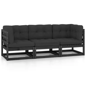 Canapea grădină 3 locuri lemn pin - Livrare gratuită