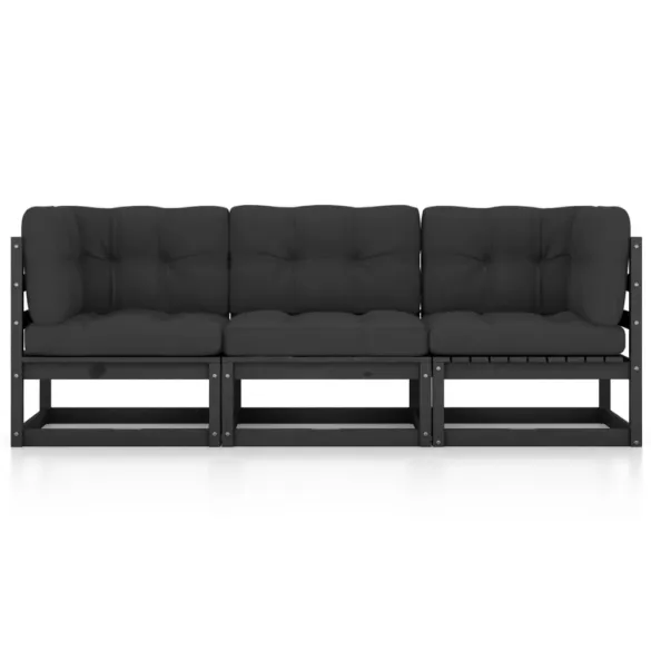 Canapea grădină 3 locuri lemn pin - Livrare gratuită