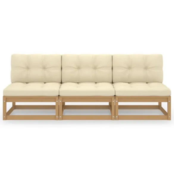 Canapea Gradina 3 Locuri Lemn Masiv Pin cu Perne | Livrare Gratuita