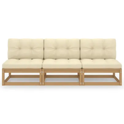 Canapea Gradina 3 Locuri Lemn Masiv Pin cu Perne | Livrare Gratuita