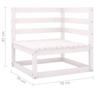 Canapea grădină 2 locuri albă - Lemn masiv de pin | Livrare gratuită