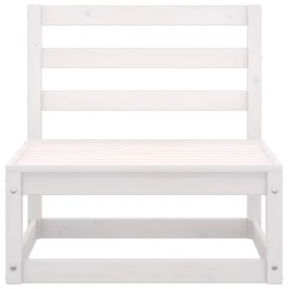 Set Mobilier Grădină 2 Locuri - Alb - Lemn Masiv de Pin