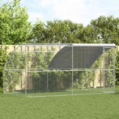 Cușcă Găini Exterior Oțel Zincat 400x200x198.5 cm