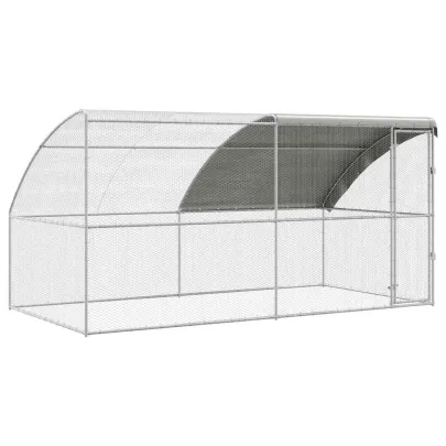 Cușcă Găini Exterior Oțel Zincat 400x200x198.5 cm