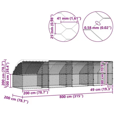 Cușcă Pui Oțel Galvanizat 8m | Livrare Gratuită