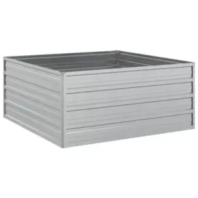 Strat Înălțat Grădină 100x100x45cm Oțel Galvanizat Argintiu