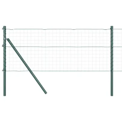 Stâlpi de Gard Oțel Verde 3.2x3.2x120 cm | 26 buc