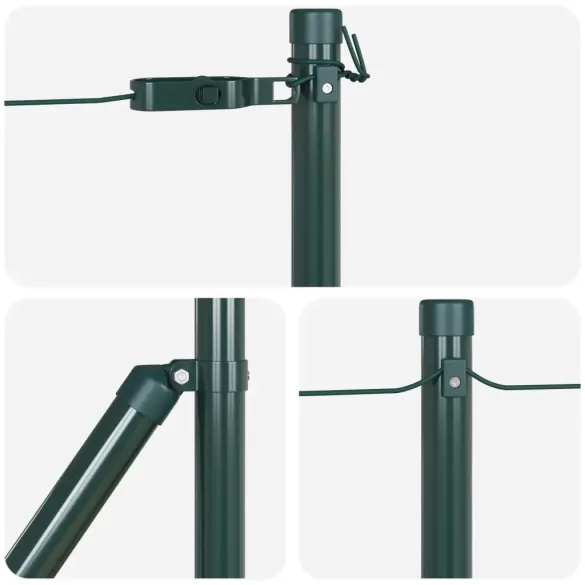 Stâlpi de Gard Oțel Verde 3.2x3.2x120 cm | 26 buc