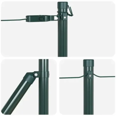 Stâlpi de Gard Oțel Verde 3.2x3.2x120 cm | 26 buc