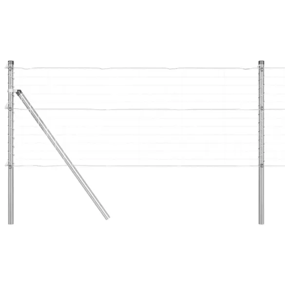 Stâlpi de Gard Oțel, 52 buc - Argintiu, 80 cm | Livrare Gratuită