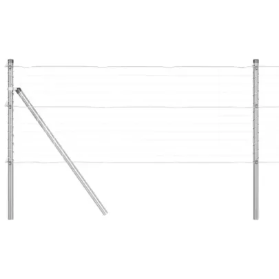 Stâlpi de Gard Oțel, 52 buc - Argintiu, 80 cm | Livrare Gratuită