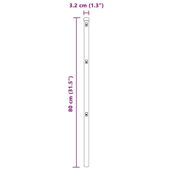 Stâlpi de Gard Oțel, 52 buc - Argintiu, 80 cm | Livrare Gratuită