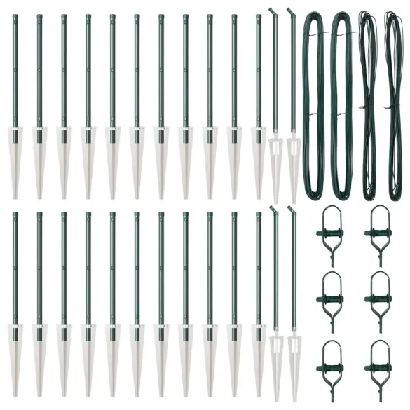 Stâlpi de Gard Oțel 60cm - 26 bucăți Argintiu