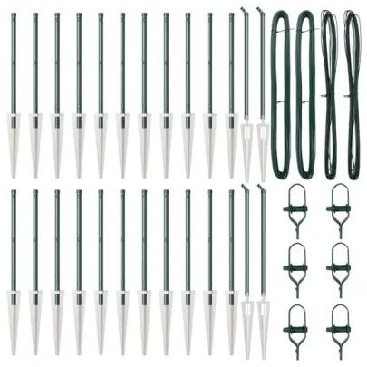 Stâlpi de Gard Oțel 60cm - 26 bucăți Argintiu