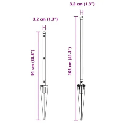 Stâlpi de Gard Oțel 60cm - 26 bucăți Argintiu