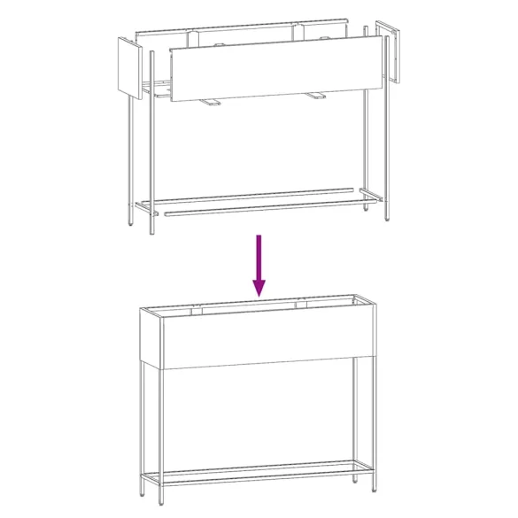 Ghiveci Ridicat Oțel Antracit 100x26x82 cm - Livrare Gratuită