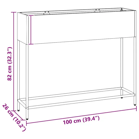Ghiveci Ridicat Oțel Antracit 100x26x82 cm - Livrare Gratuită
