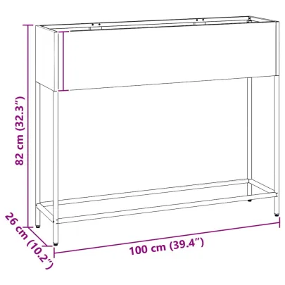 Ghiveci Ridicat Oțel Antracit 100x26x82 cm - Livrare Gratuită