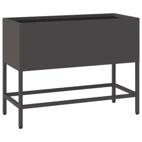 Ghiveci Ridicat Metal Grădină - Negru 60x26x45 cm 2