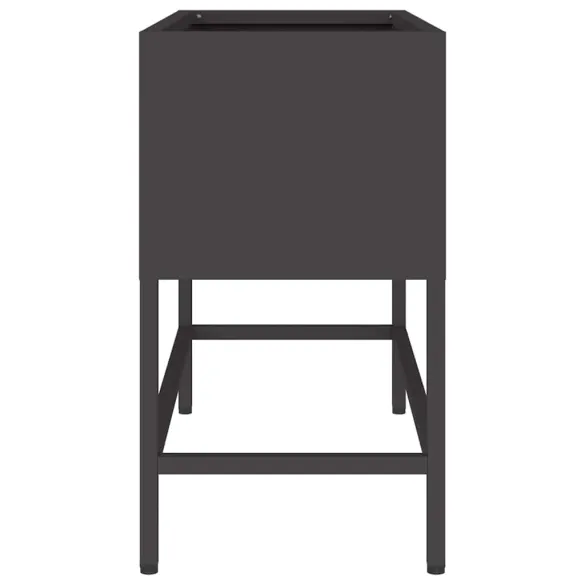 Ghiveci Ridicat Metal Grădină - Negru 60x26x45 cm