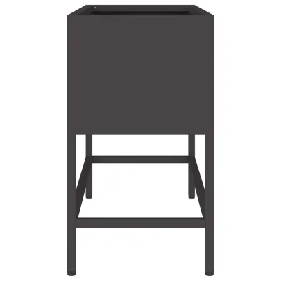 Ghiveci Ridicat Metal Grădină - Negru 60x26x45 cm