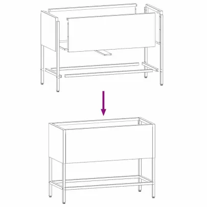 Ghiveci Ridicat Oțel Antracit 60x26x45 cm - Livrare Gratuită