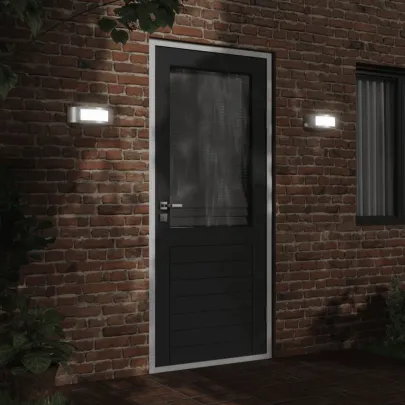 Corpuri Iluminat Exterior Perete 2 buc - Argintiu Oțel Inox