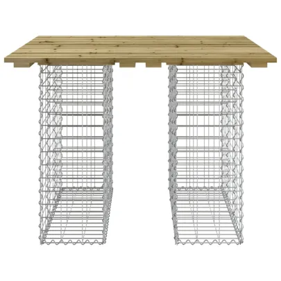 Bancă Grădină Design Gabion - Lemn Pin Impregnat | Comandă Acum