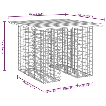 Bancă Grădină Design Gabion - Lemn Pin Impregnat | Comandă Acum