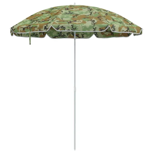 Parasol de Plajă Verde 263x263 cm - Poliester și Metal