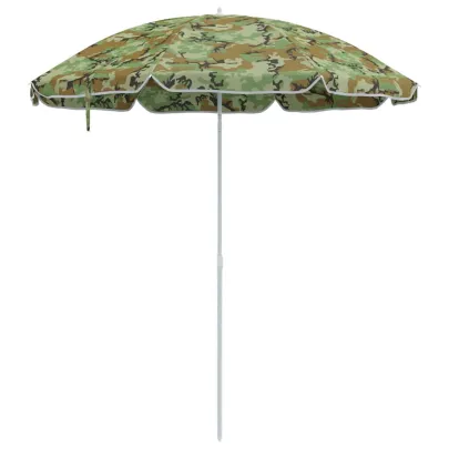 Parasol de Plajă Verde 263x263 cm - Poliester și Metal