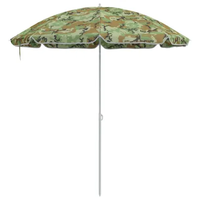 Parasol de Plajă Verde 263x263 cm - Poliester și Metal