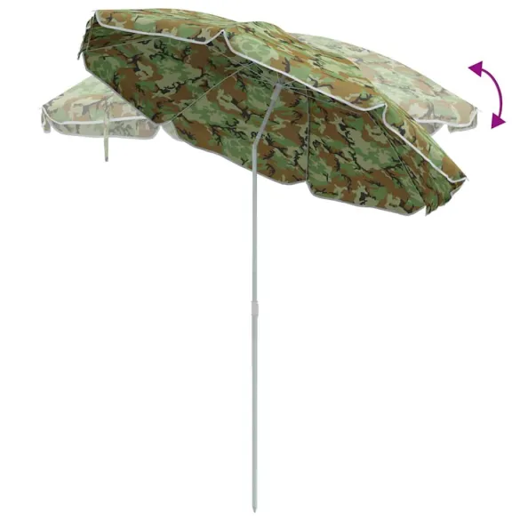 Parasol de Plajă Verde 263x263 cm - Poliester și Metal