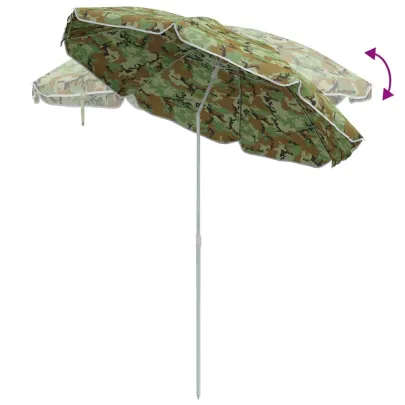 Parasol de Plajă Verde 263x263 cm - Poliester și Metal